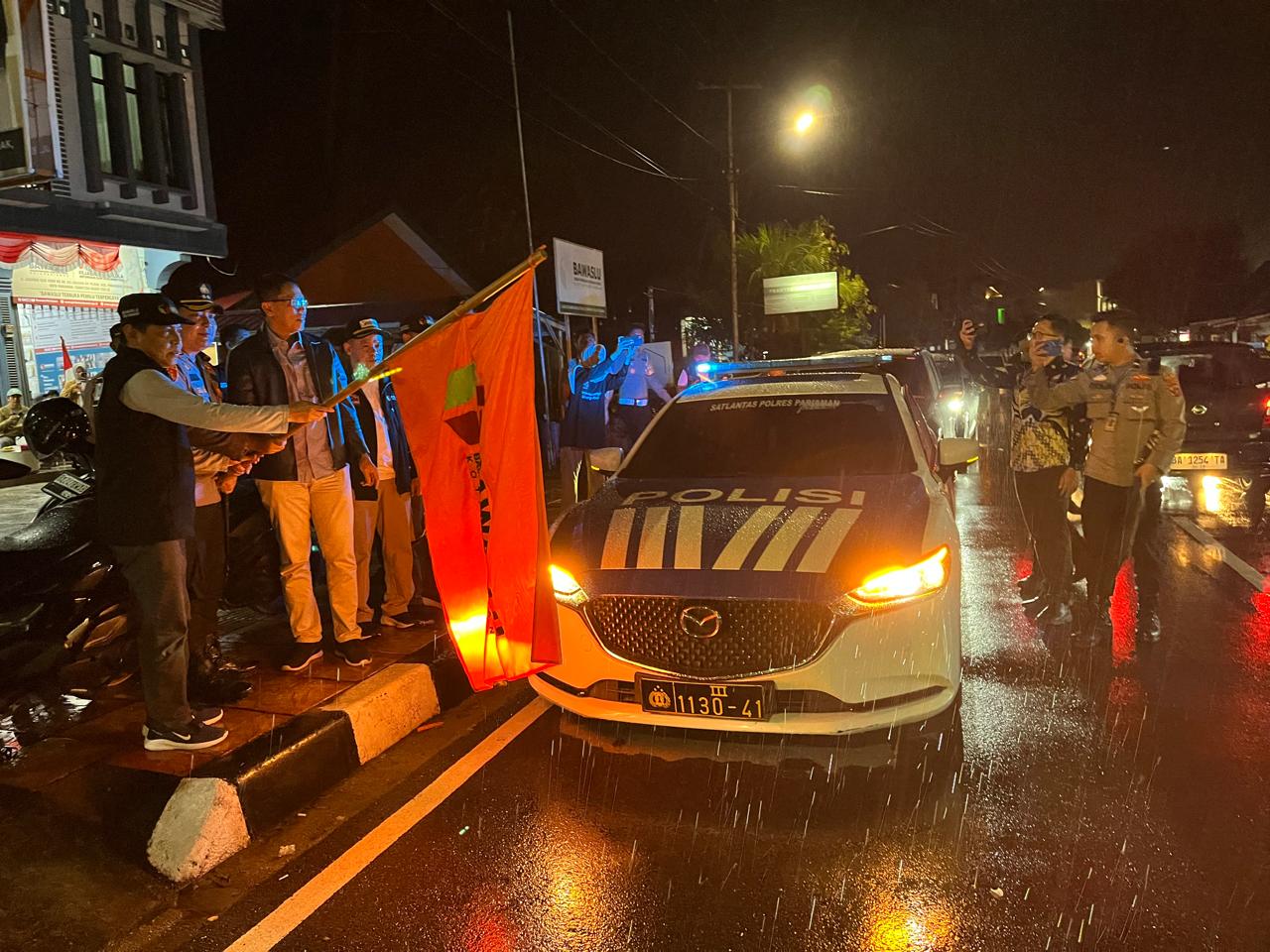 Foto Pelepasan Patroli Masa tenang Bawaslu Kota Pariaman pada pemilihan tahun 2024