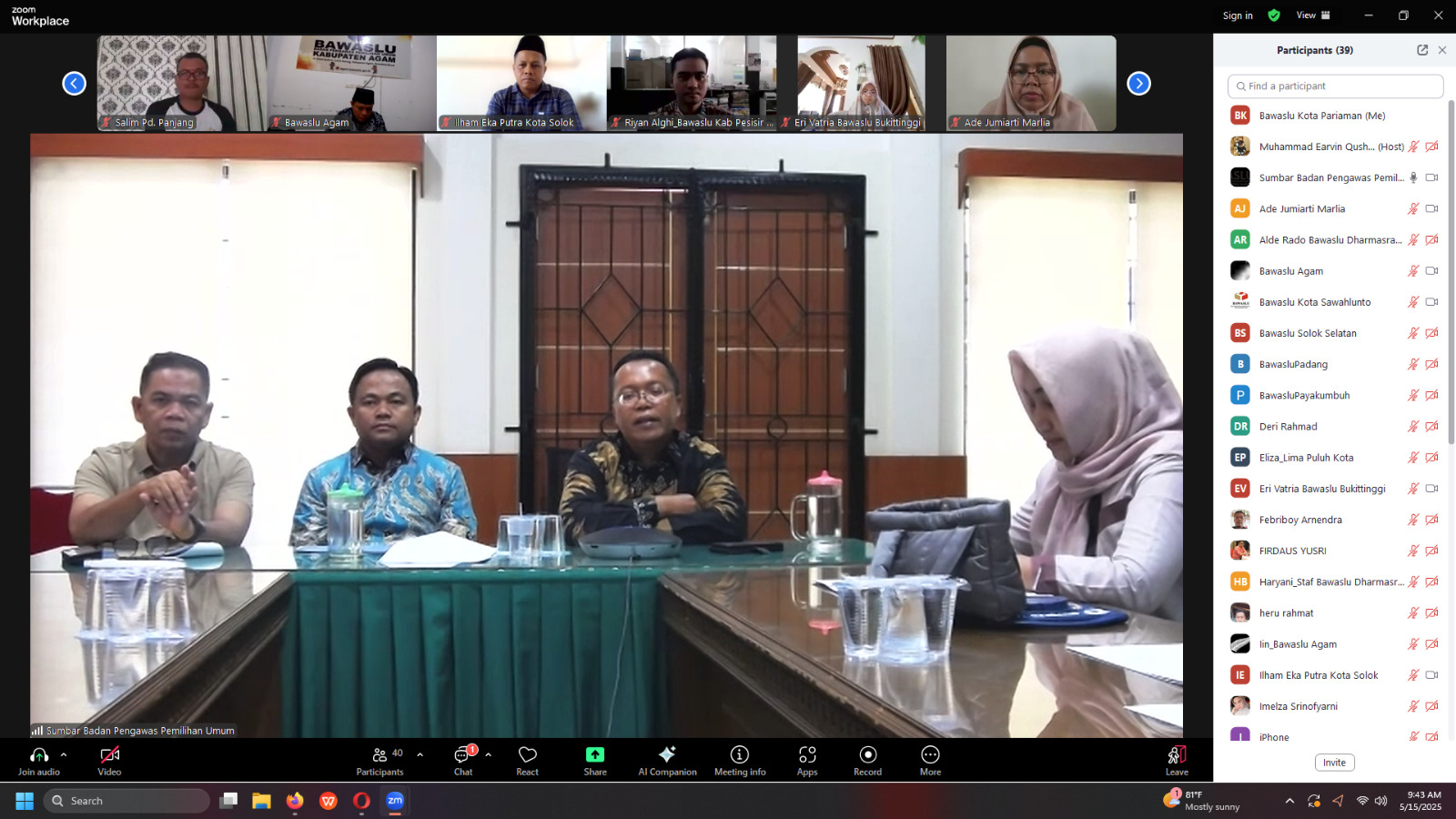 Foto Rapat Evaluasi Publikasi Media Sosial Bawaslu Kabupaten/Kota se-Sumatera Barat