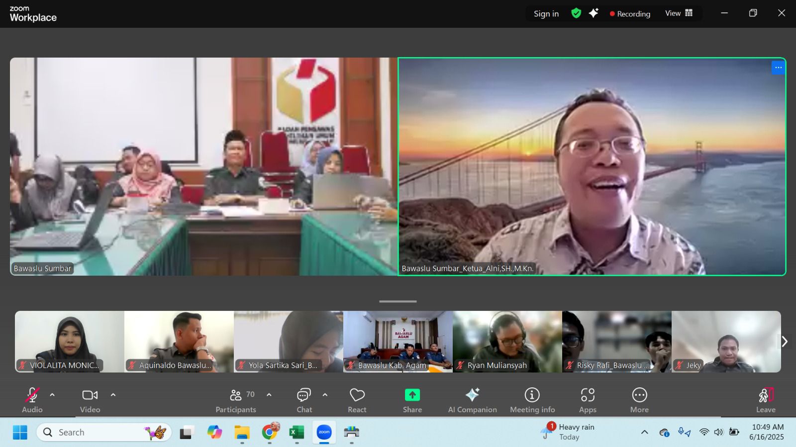 Rapat Evaluasi Kinerja dan Pelaporan Program Kerja Bawaslu, 16/06/25