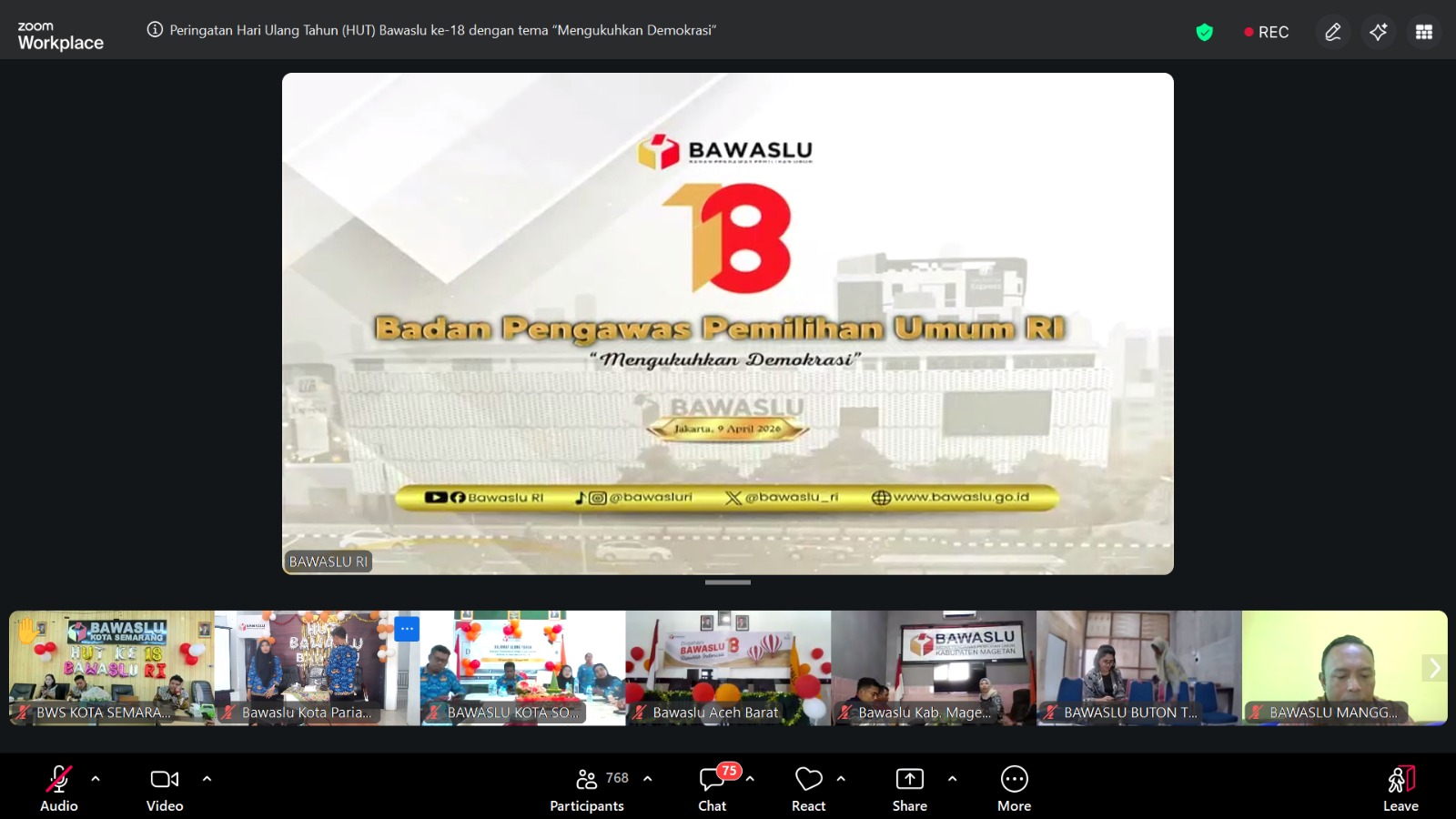 Perayaan HUT Bawaslu RI ke-18, 09/04/2026