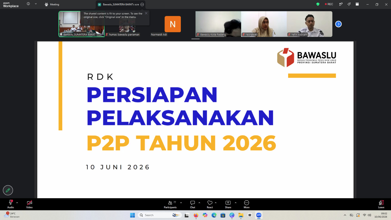 Rapat Persiapan Pelaksanaan P2P, 10/06/26