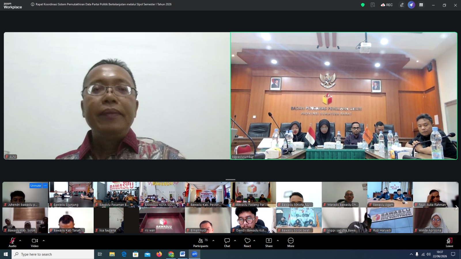 Rapat Koordinasi (Rakor) Pemutakhiran Data Partai Politik Berkelanjutan Semester I Tahun 2026, 22/06/26