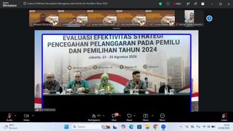 Kegiatan Evaluasi Efektivitas Strategi Pencegahan Pelanggaran Pemilu dan Pemilihan 2024, 23/08/26