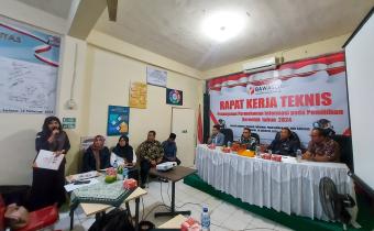 Foto Kegiatan Pembukaan Rakernis Penanganan Permohonan Informasi pada Pemilihan tahun 2024