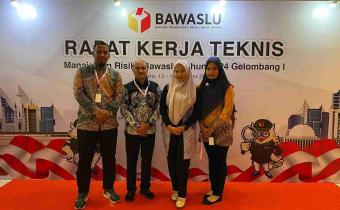 Kordek dan staf bawaslu pariaman hadiri rakernis manajemen resiko