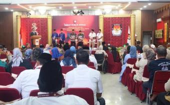 Foto debat terbuka kedua calon walikota dan wakil walikota pariaman tahun 2024