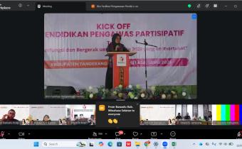 Anggota Bawaslu RI, Lolly Suhenti dalam sambutannya pada kegiatan Kick Off Pendidikan Pegawasan Partisipatif, 12/05/26