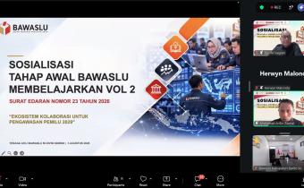 Bawaslu Pariaman mengikuti sosialisasi program “Bawaslu Mengajarkan” Vol 2 pada senin, 03/08/2026.